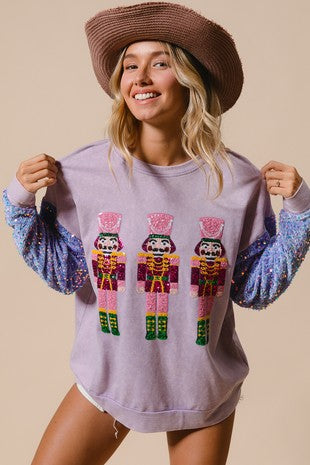 Clothing Sweet Sequ Sleeve Top Christmas Long Sleeved Sweatshirt