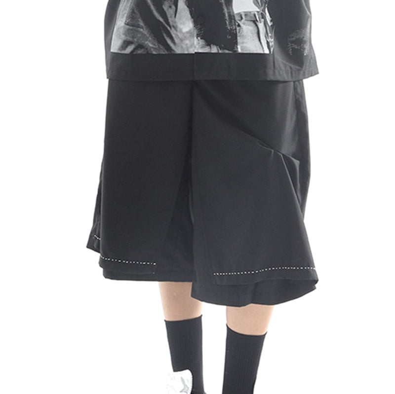 Wide-cut Contrast Shorts
