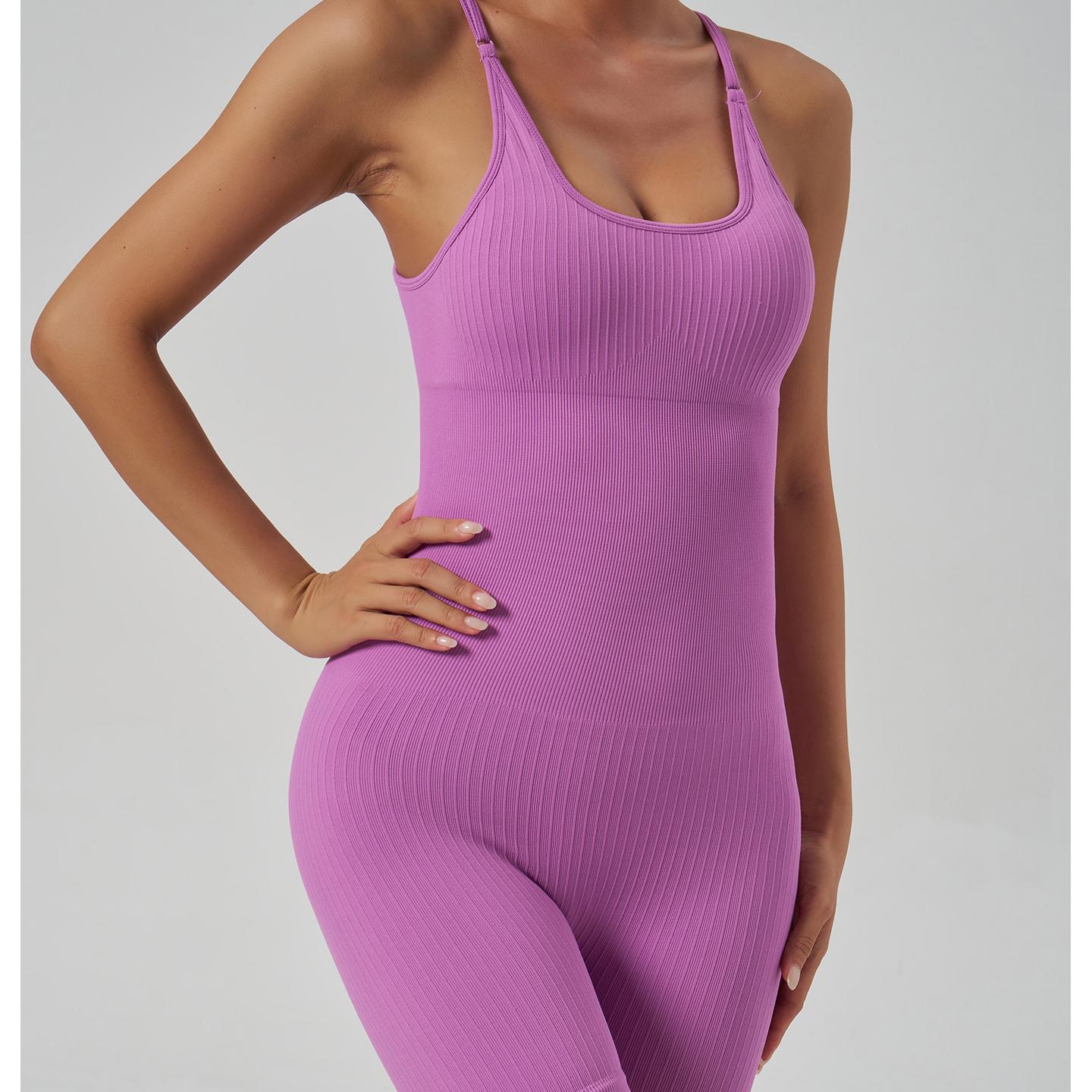 Cross Strap Yoga Jumpsuit Hip Lifting High Elastic Tight Sports Workout Clothes for
