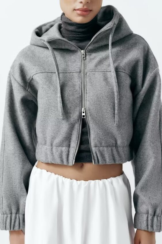 Spring Clothing Stylish Simple Cloth Short Hoodies