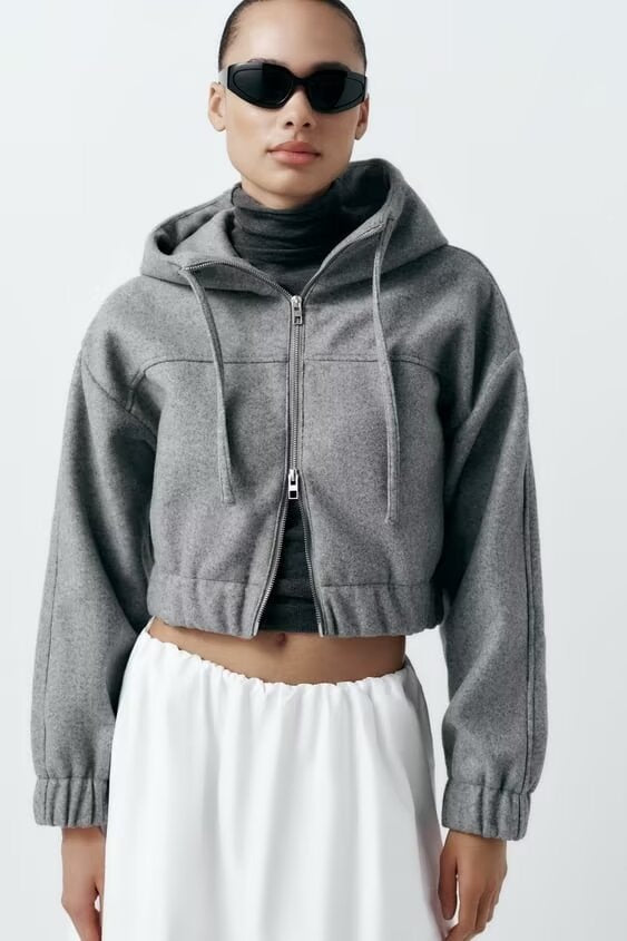 Spring Clothing Stylish Simple Cloth Short Hoodies