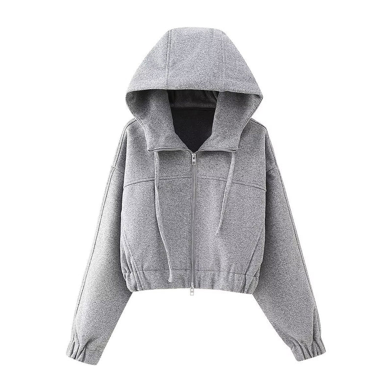 Spring Clothing Stylish Simple Cloth Short Hoodies