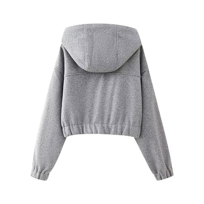 Spring Clothing Stylish Simple Cloth Short Hoodies