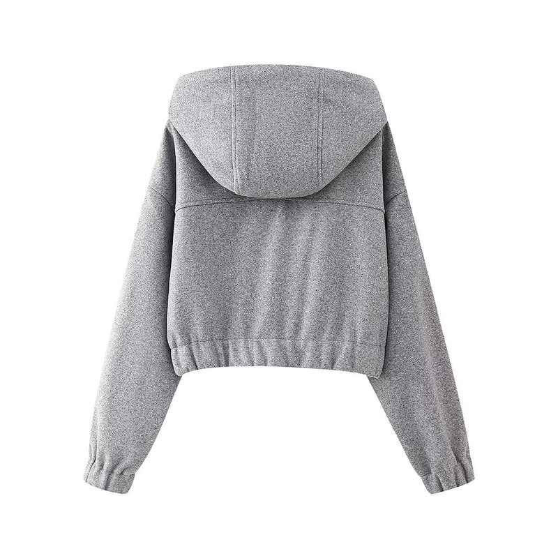 Spring Clothing Stylish Simple Cloth Short Hoodies