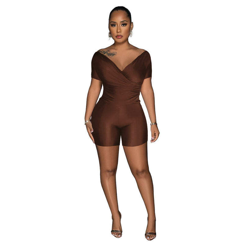 Clothing Supply Color Reflective Pleated V Neck Blouse Pants Two Piece Sets