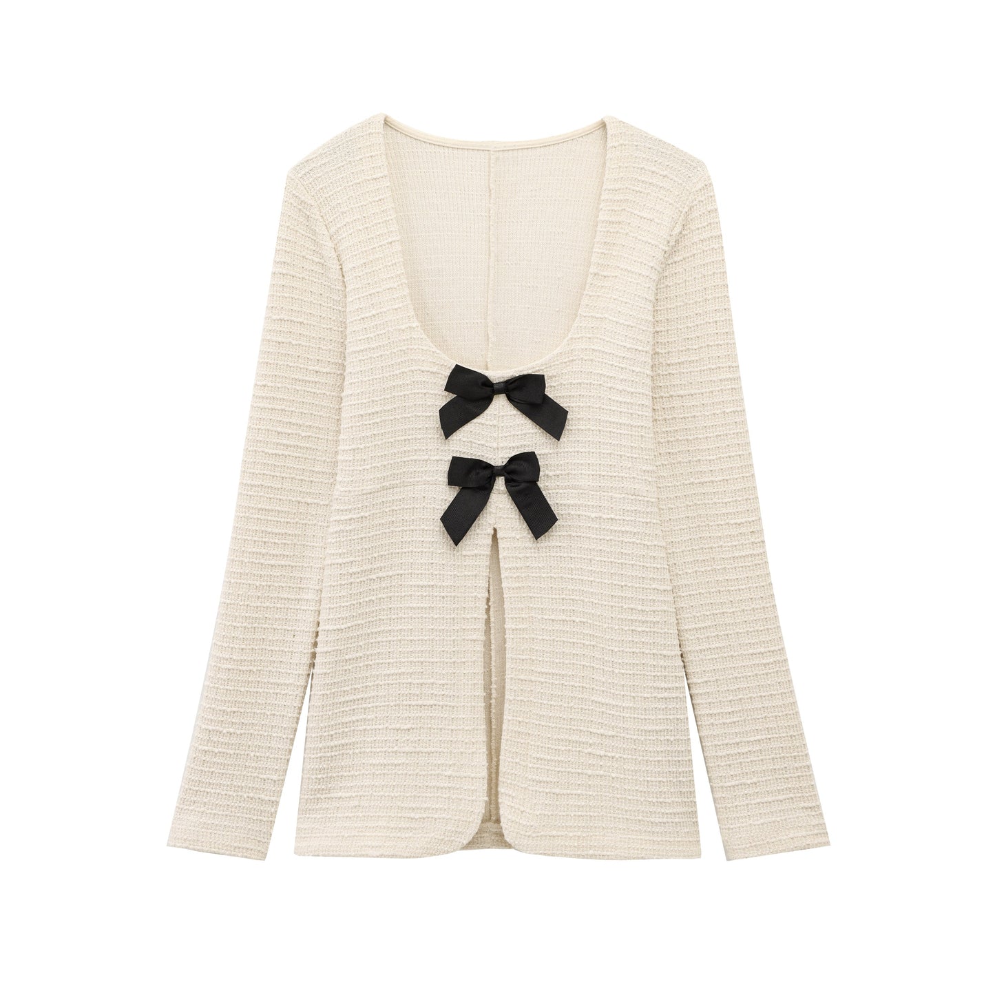 Spring Summer Clothing Bowknot Long Sleeved Top Bell Bottom Pants