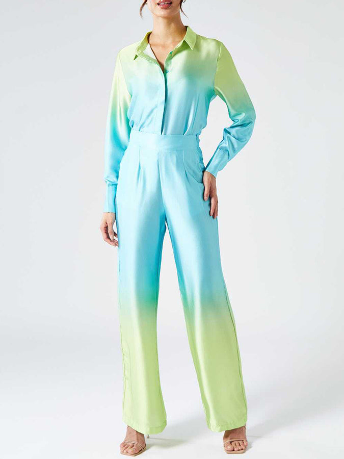 Long Sleeves Tie-dye Shirt and Pants Sets