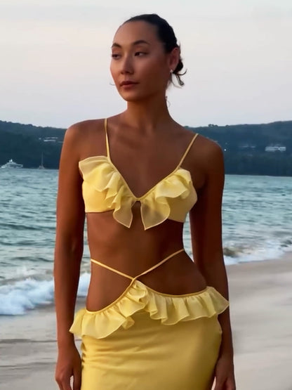 Ruffled Bikini Top and Skirt