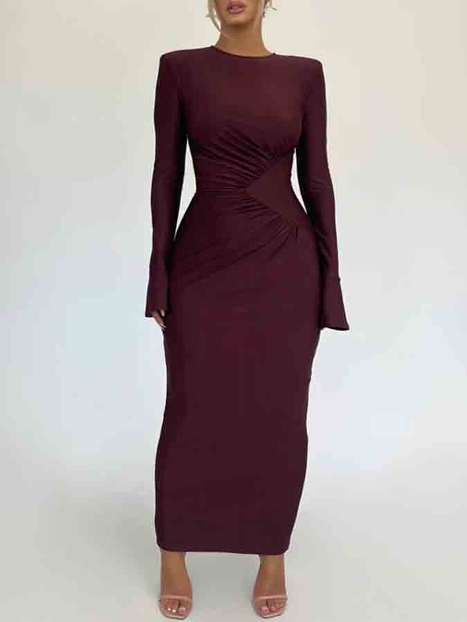 Long Sleeves Slim Maxi Dress