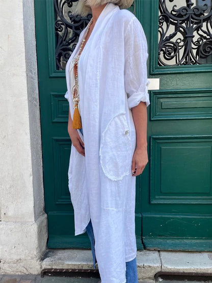 Long Sleeves Pockets Cardigan