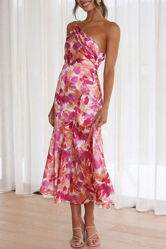 Buy Myself Flowers One Shoulder Midi Dress