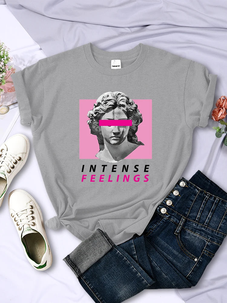 Intense Feelings Funny T-shirts Clothing Summer Breathable Tee Clothing Hip Hop Personality Tshirt