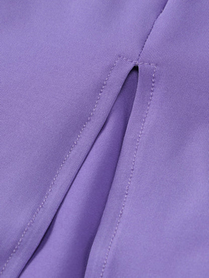 Bodycon High Waisted Hooded Color Split-back Maxi Dresses