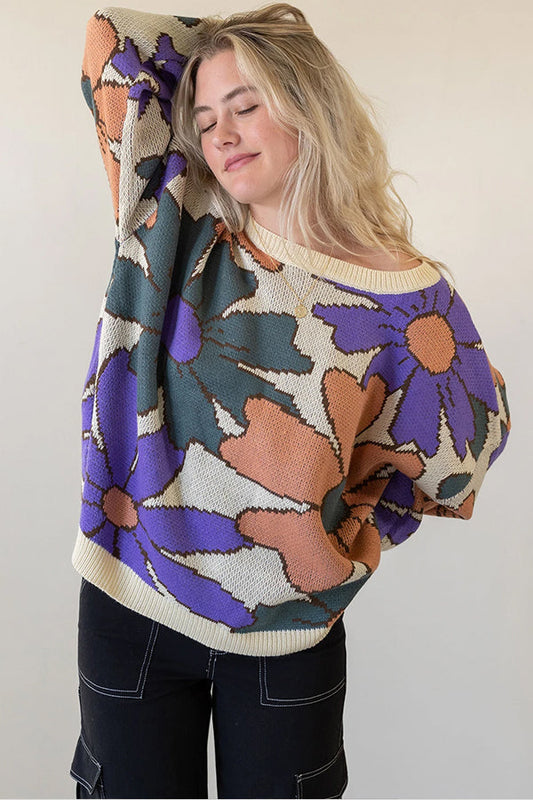 Multicolor Pattern Knitted Sweater