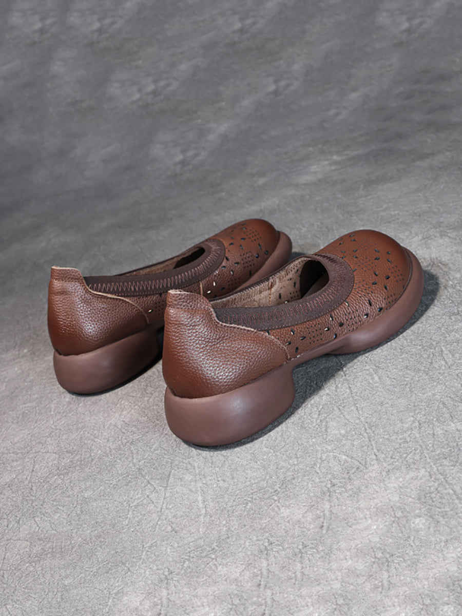Summer Genuine Leather Low Heel Shoes Ii1024