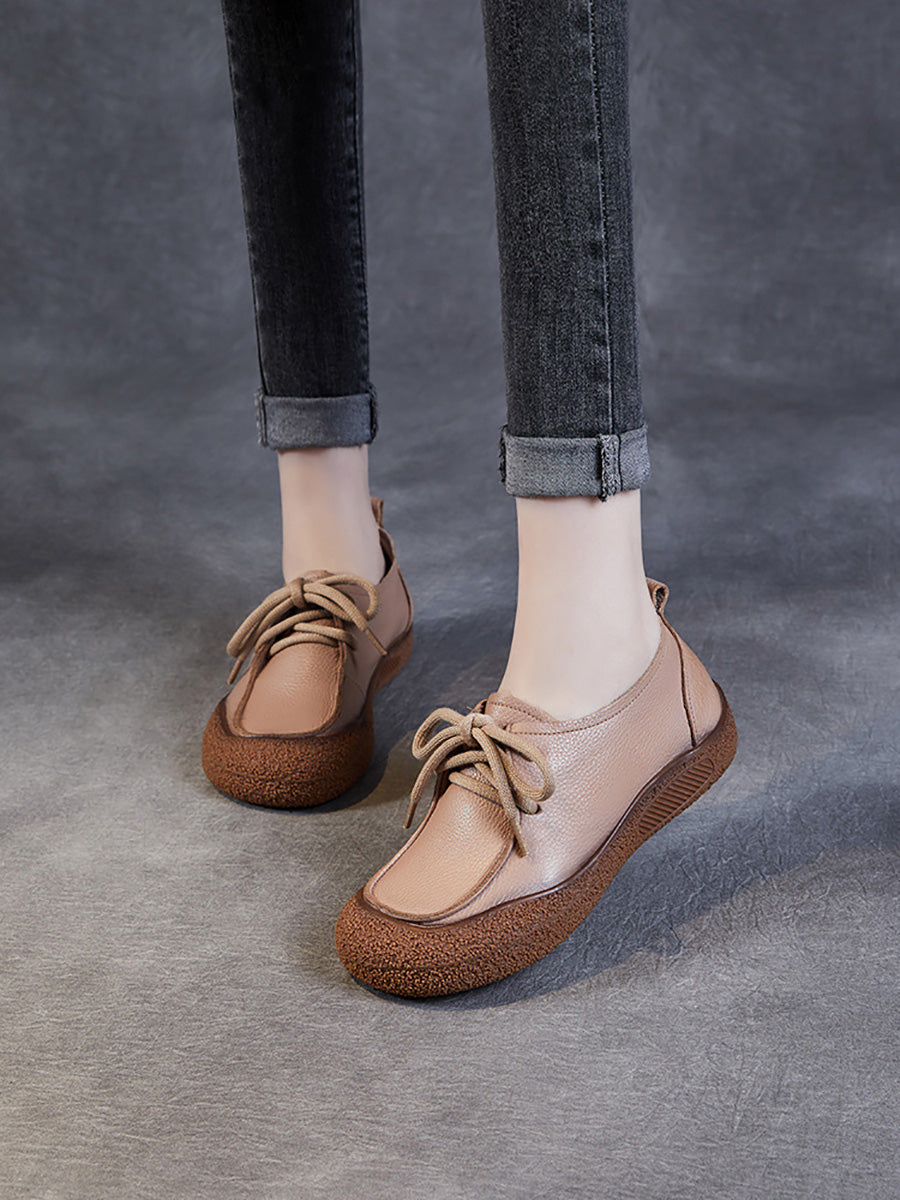 Autumn Soft Leather Strap Flat Shoes Ai1026