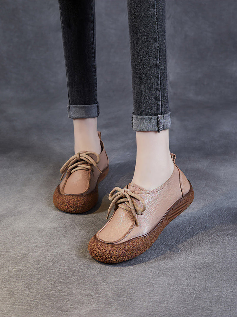 Autumn Soft Leather Strap Flat Shoes Ai1026