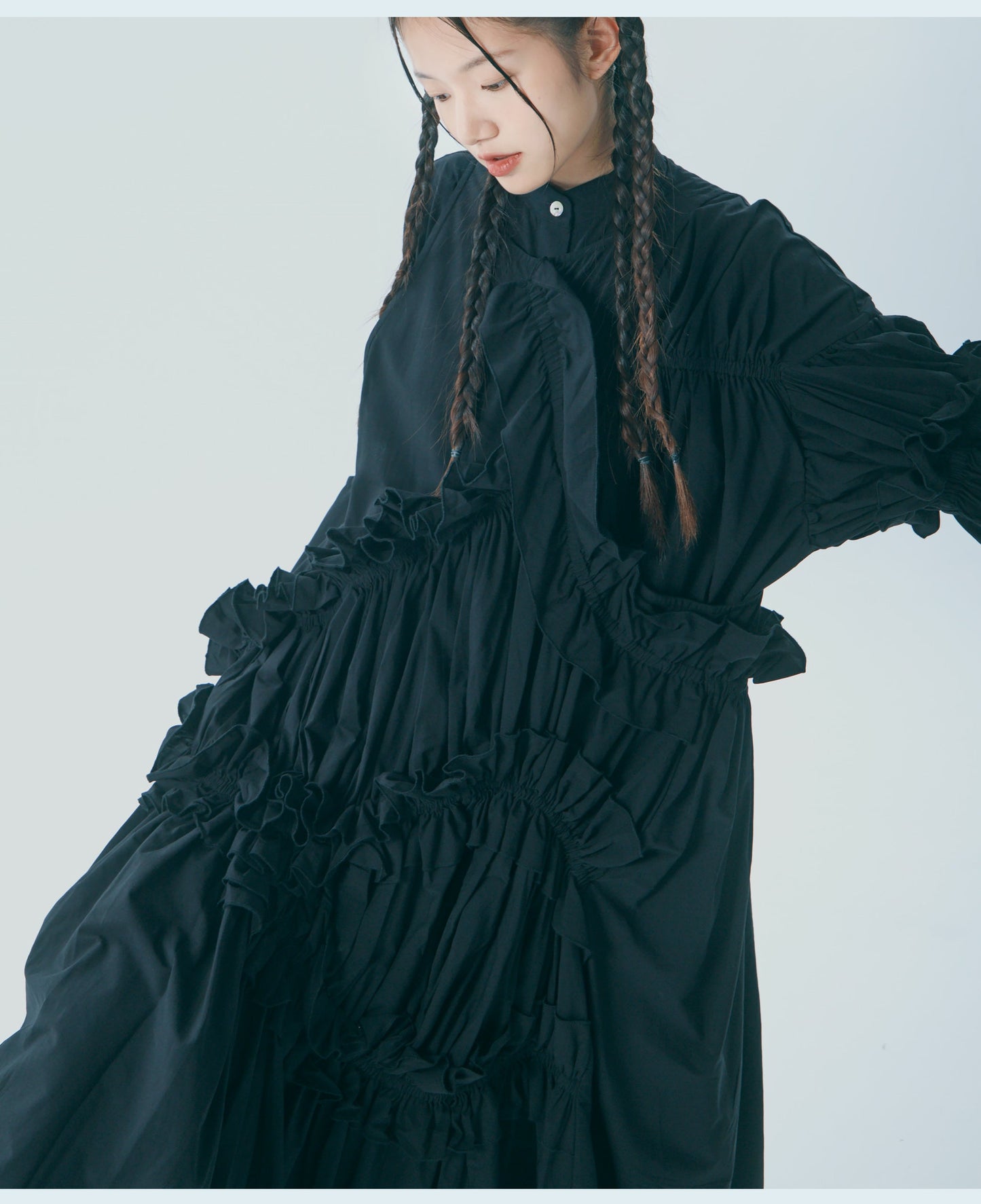 Cotton Ruffle Maxi Dress