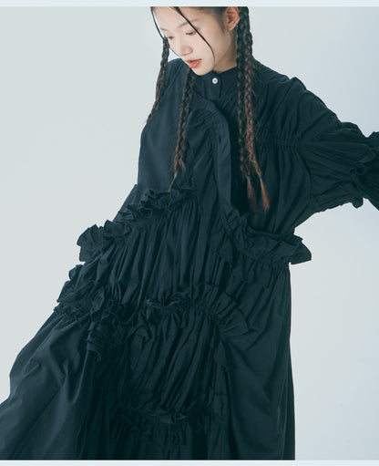 Cotton Ruffle Maxi Dress
