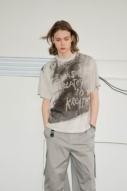 Distressed Graphic Print T-shirt