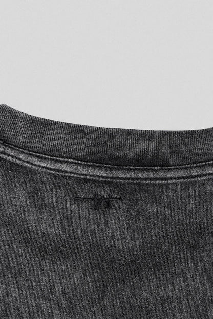 Distressed Washed Black T-shirt