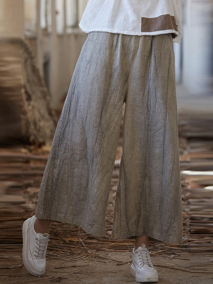 Summer Tie-dye Ramie Wide-leg Pants Io1009