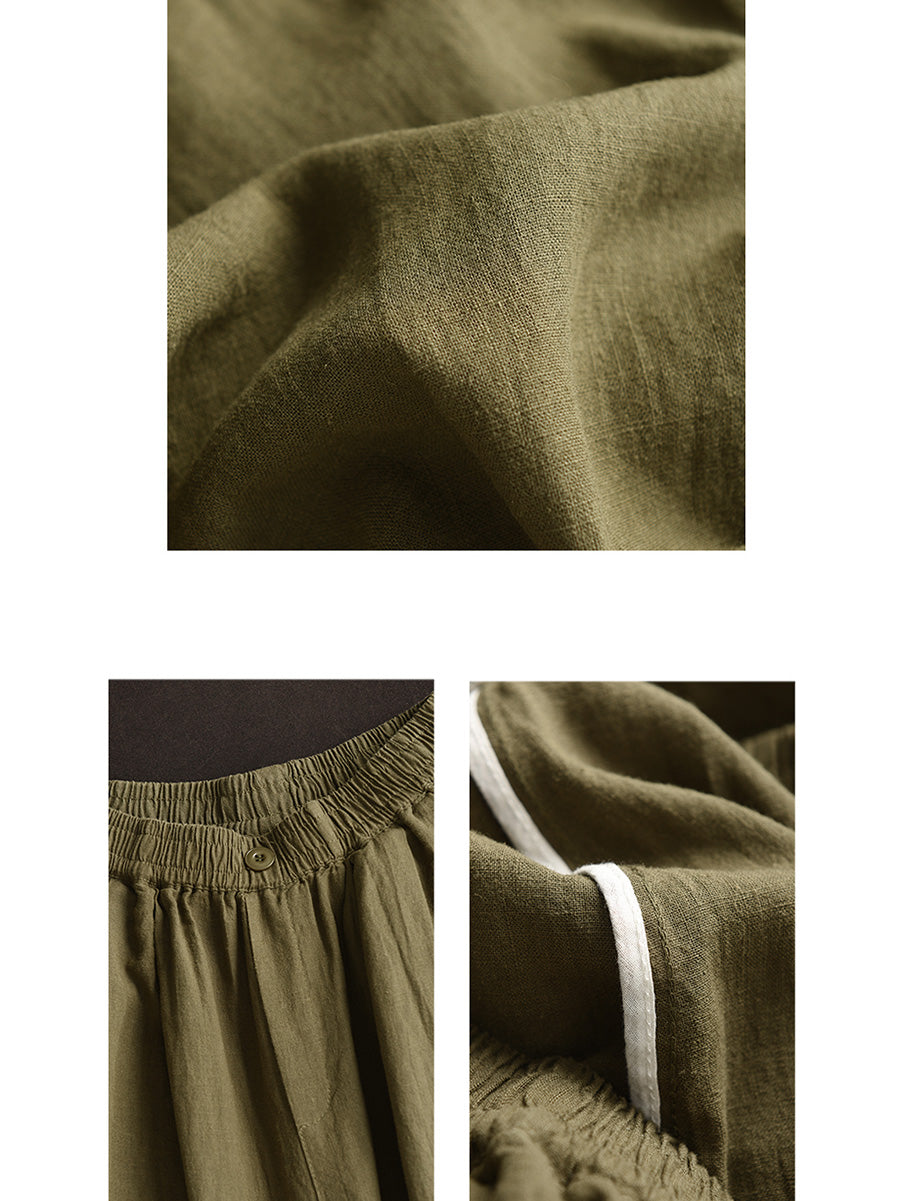 Summer Linen Wide-leg Pants Fd038