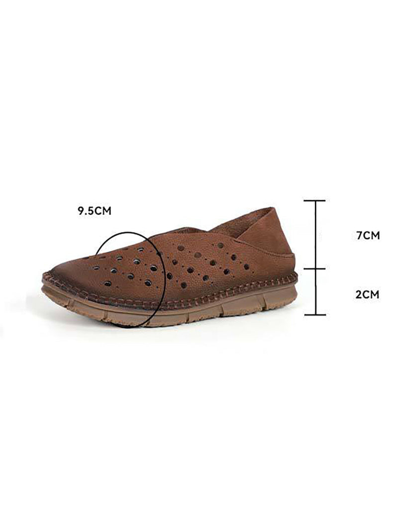 Leather Summer Cutout Flat Sandals Sc1026