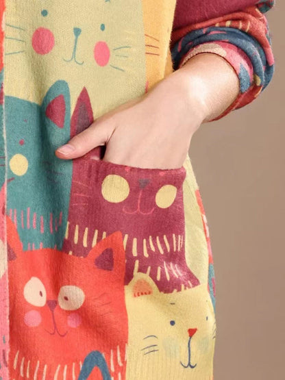 Spring Cat Knitted Cardigan Sweater Pa1005