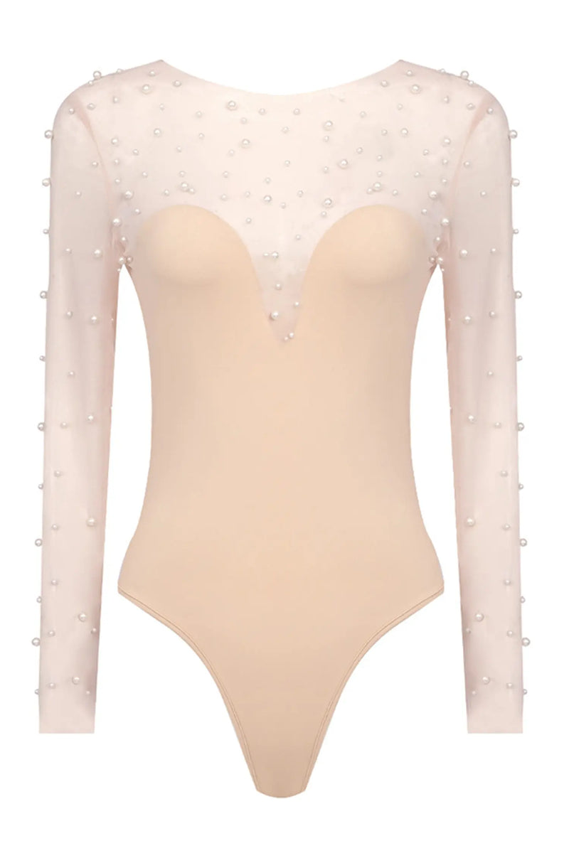 Dobbin White Mesh Bodice Jumpsuit