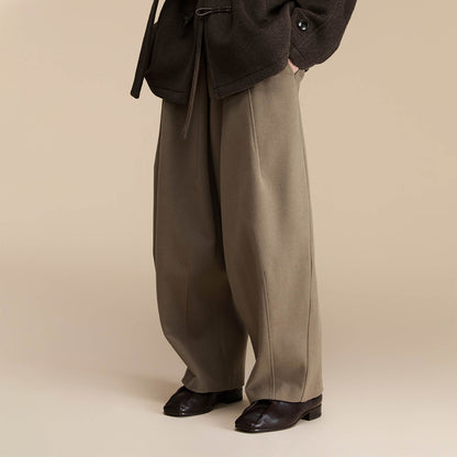 Drawstring Waist Wide-leg Pants