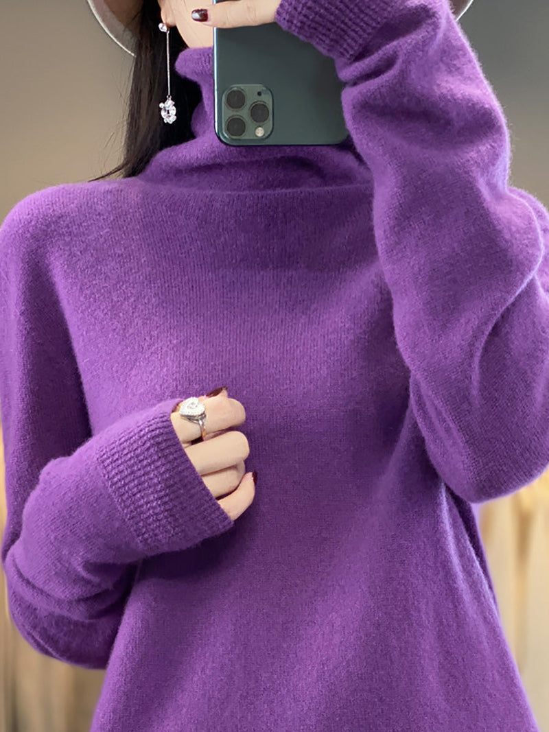 Autumn Turtleneck 100%wool Soft Sweater Ba1037