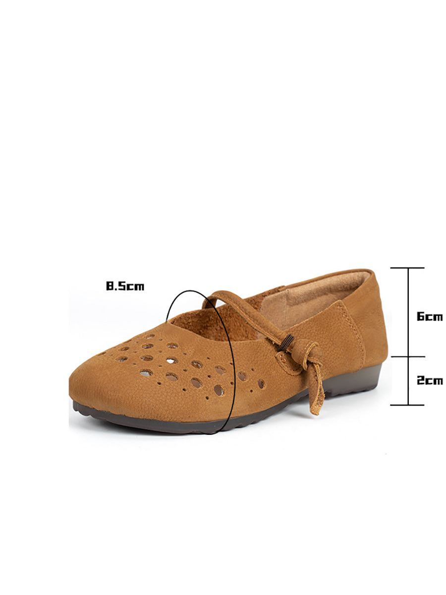 Soft Leather Cutout Shoes Xx1053