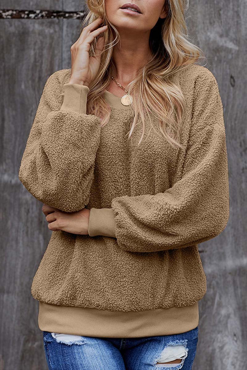 Teddy Plush Sweater Tops