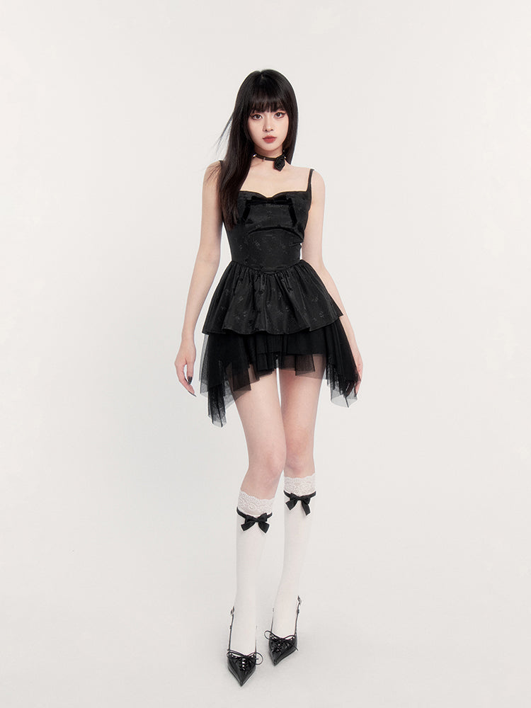 Gothic Lolita Dress With Layered Tulle Skirt