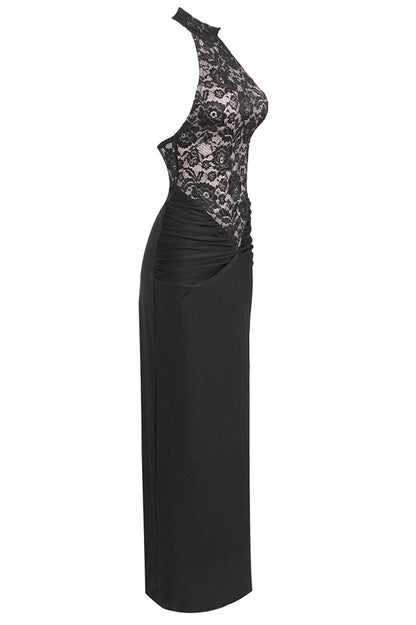 Janice Halterneck Lace Maxi Dress