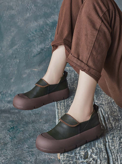 Autumn Stylish Genuine Leather Platform Shoes At1069