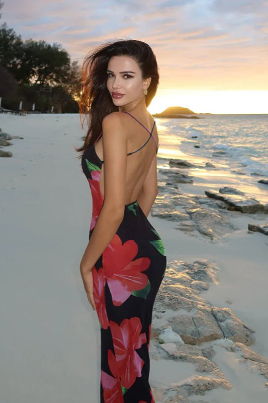 Backless Bodycon Cami Maxi Dress