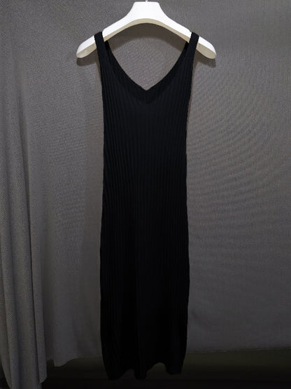 Simple Color Knitting Sweater Dress
