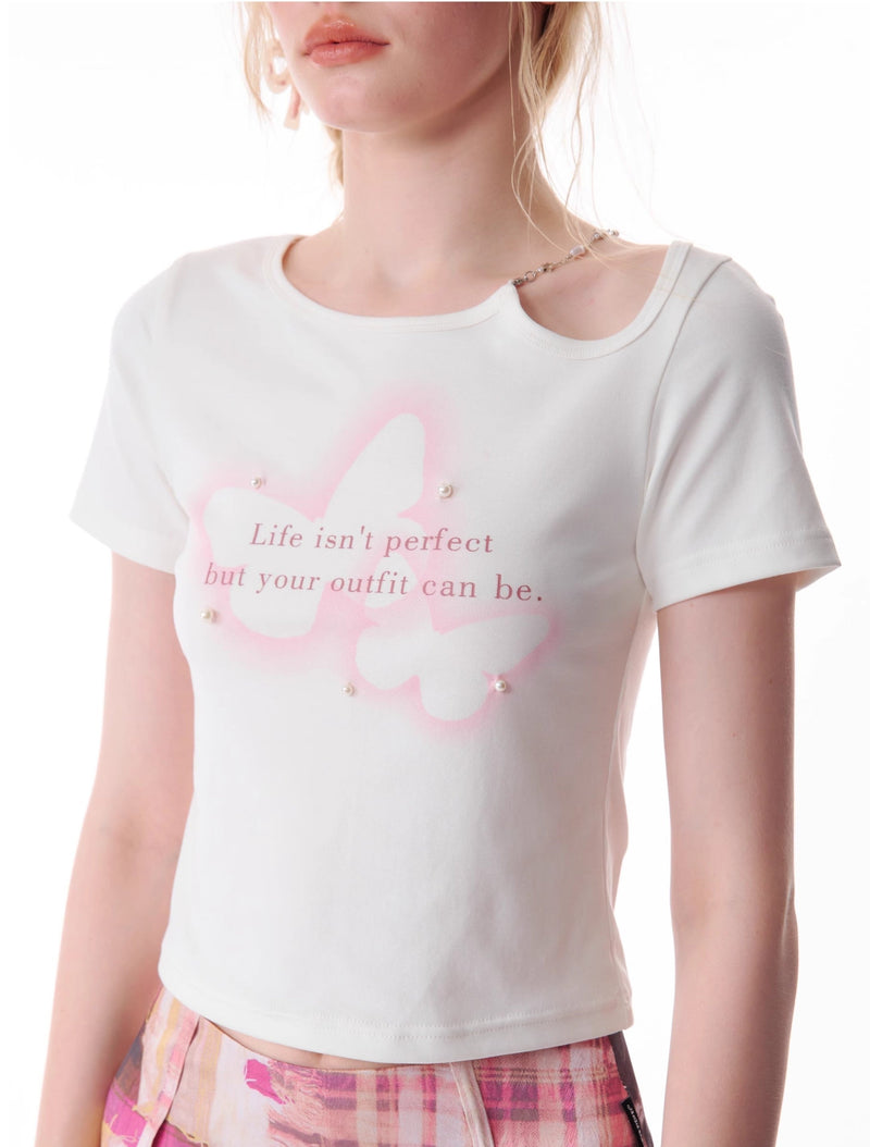 Butterfly Quote Pearl T-shirt