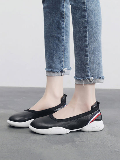 Summer Leather Soft Spliced Flat Shoes Ui1018