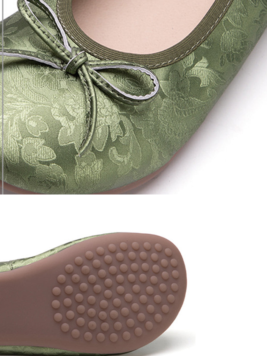Summer Leather Flower Knurling Flat Shoes Ty1029