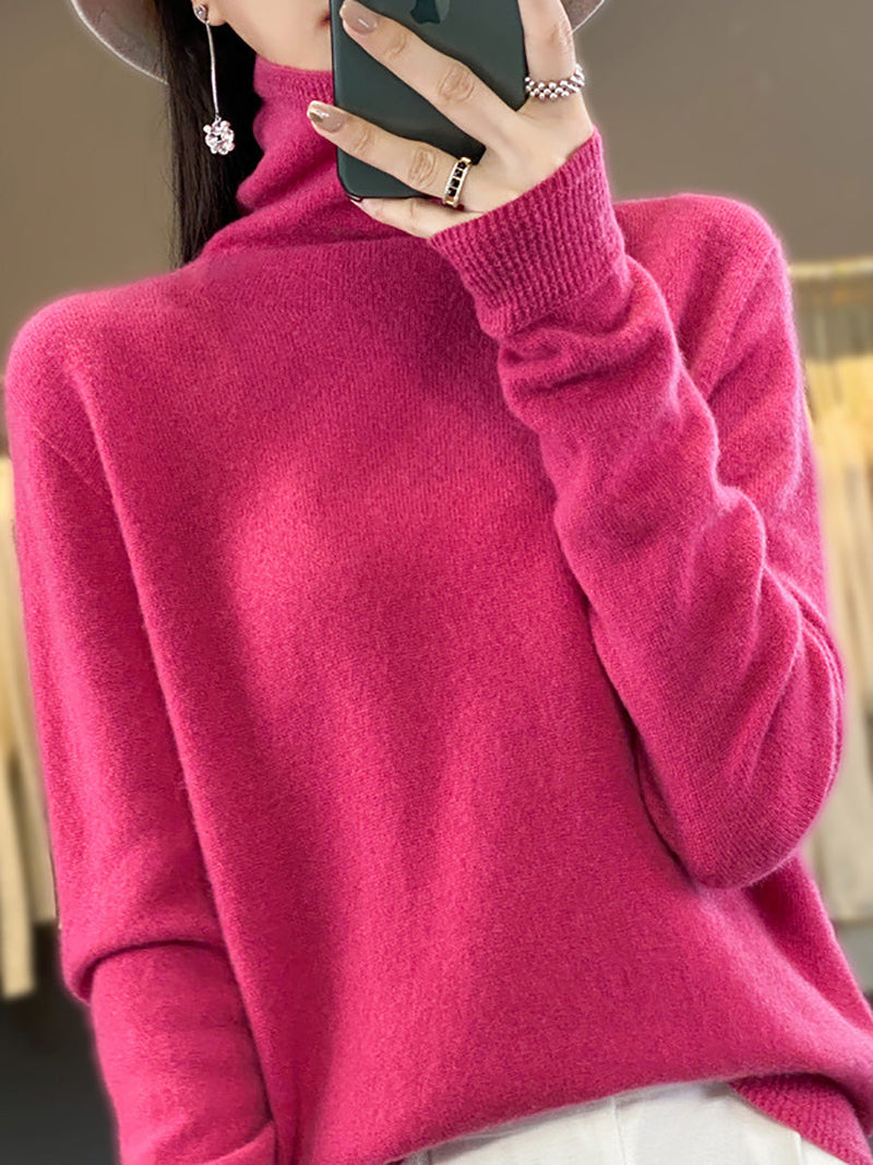Autumn Turtleneck 100%wool Soft Sweater Ba1037