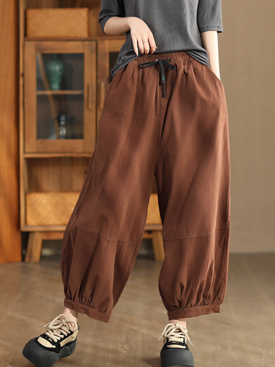 Autumn Spliced Cotton Harem Pants As1022