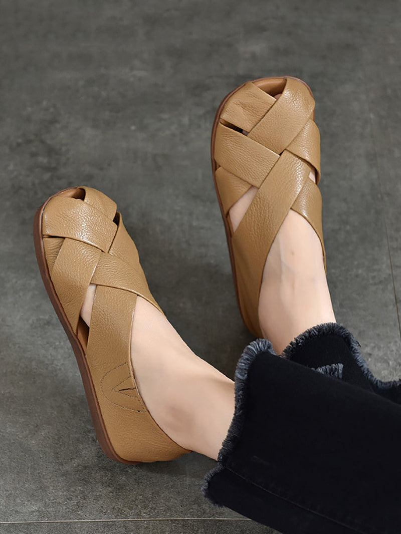 Summer Soft Leather Flat Sandal We1009
