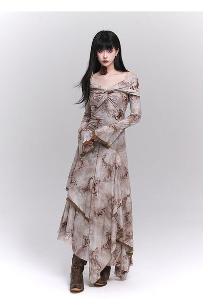 Butterfly Gothic Maxi Dress