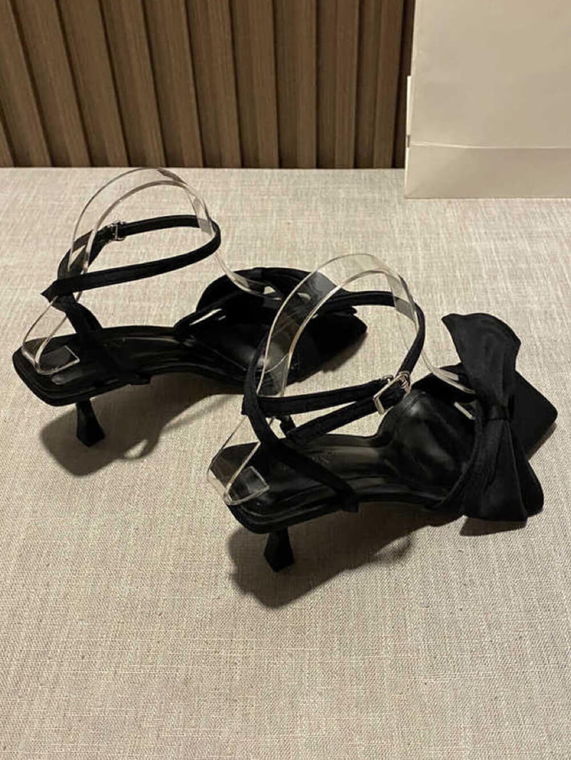 Bow-knot Chunky Heel Sandals