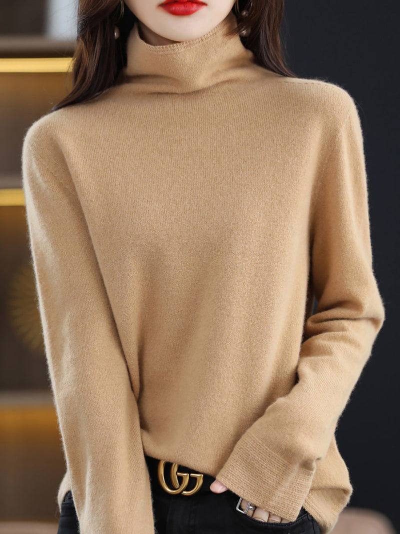 Autumn Turtleneck 100%wool Knit Sweater Ak1018