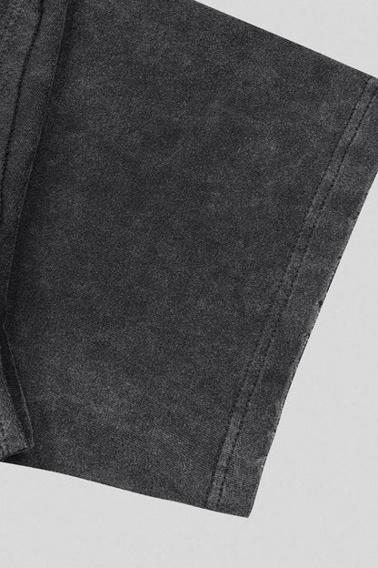 Washed Structured Black T-shirt