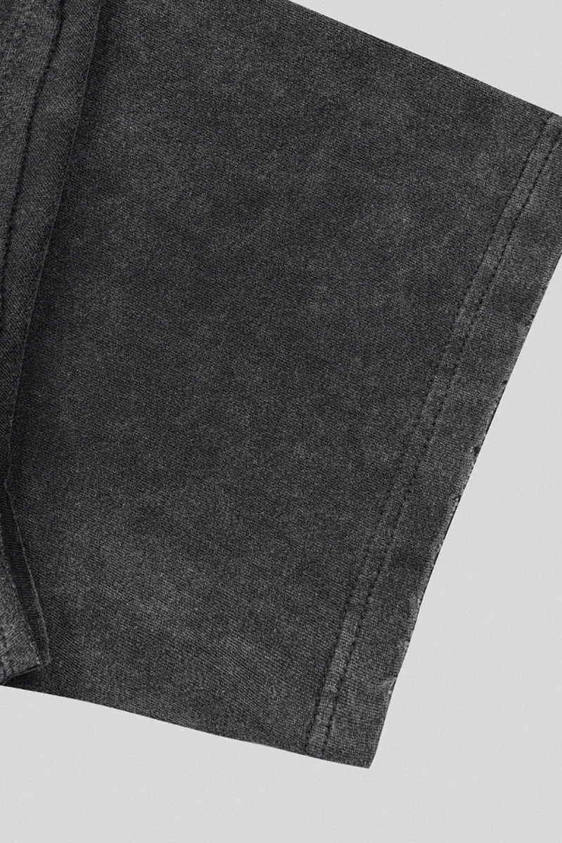 Washed Structured Black T-shirt